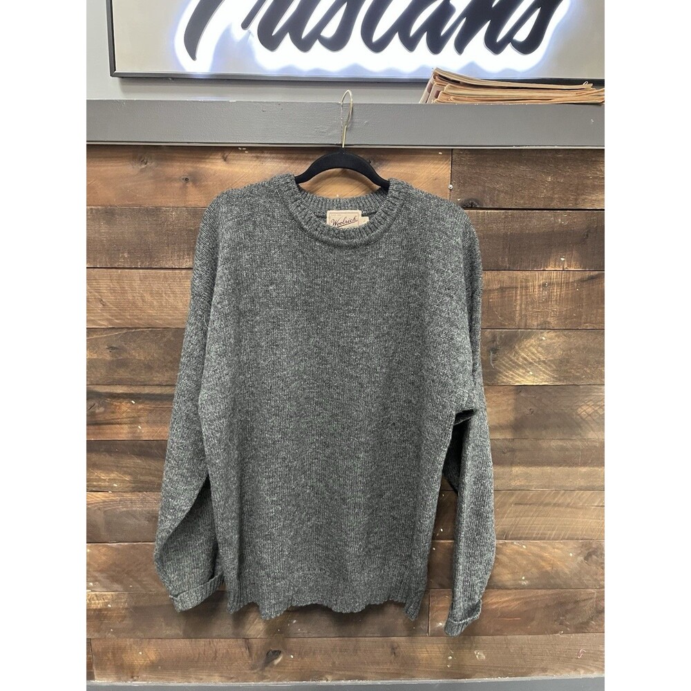 Vintage WoolRich Heather Grey Knit Crewneck Wool Sweater Size Large